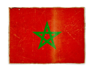 grunge flag of Morocco