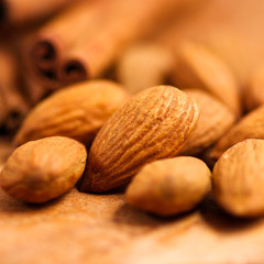 Close up of almonds