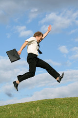 jumping businessman