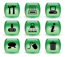 Aqua Green Web Icon Set - II