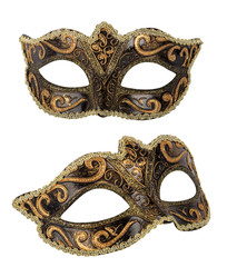 Venetian mask on white background with clipping paths