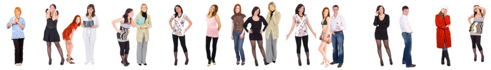 Fototapeta premium Group of people isolated over white