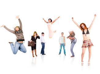 Fototapeta premium joy success isolated over white