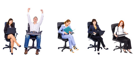 office people isolated over white