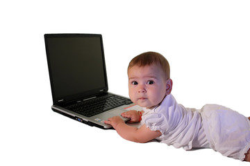 baby with laptop