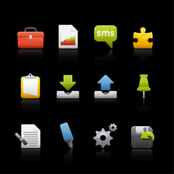 Icon Set in Black - Office and Business