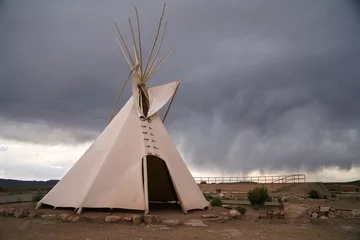 Printed roller blinds Indians teepee - native indian house