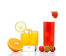 Orange and strawberry juice