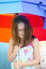 little girl and umbrella