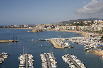 Panoramic view of Blanes, Spain.