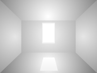 Fototapeta premium Empty room illuminated with light from window.