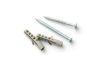 Two screws with matching plugs