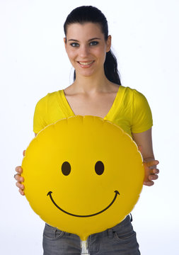 Teen Girl With Smiley Balloon