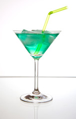 cocktail with ice and straw
