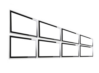 row of lcd tv