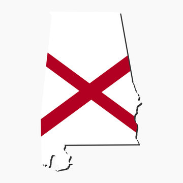 Alabama map flag