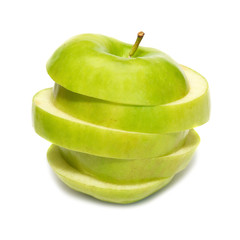 Sliced green apple