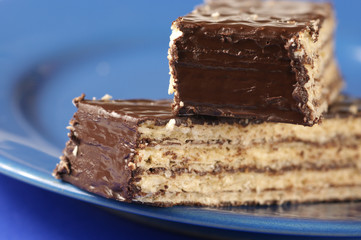 Chocolate wafer close-up