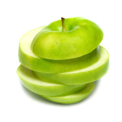 Sliced green apple