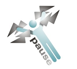 Man sign is threaten on white background