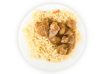 spaghetti and meat