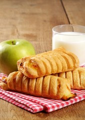 Sweet pastry and a glass of milk