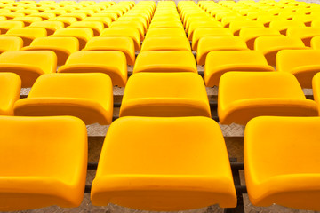 Colorful seats in stadium