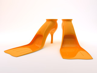 women diving flippers isolated