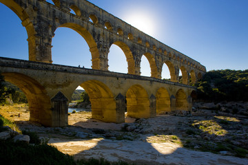 Fototapeta premium Roman aqueduct, Pont du Gard, Languedoc-Roussillon, France