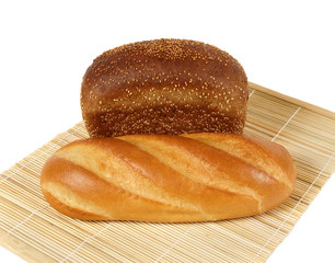 Loafs of rye and white bread