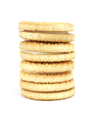 Stack of vanilla sandwich creme cookies