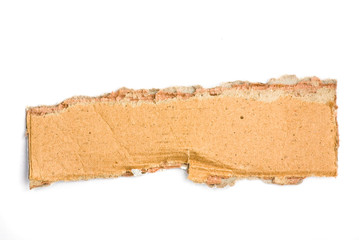 piece of cardboard on white background