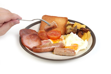 isolated plate with nutritious food