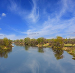 Fototapeta na wymiar Blue calmness on river