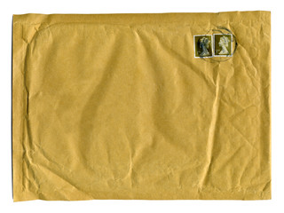 Large brown envelope with first class stamps