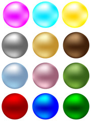 shiny balls different colors vector illustration