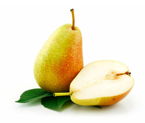 Sliced Ripe Green Pear Isolated on White © Serhiy Shullye