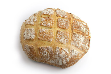 Pain de campagne sur fond blanc