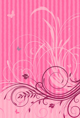Pink Grunge Floral Decorative background