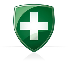 Obraz premium erste hilfe wappen grün