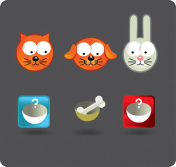 Where is my dinner? Vector illustration. Funny small animals.