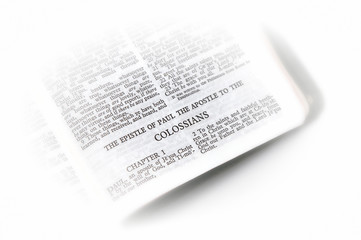 Naklejka premium bible open to colossians vignette