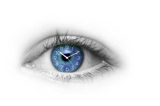 Auge mit  Zifferblatt