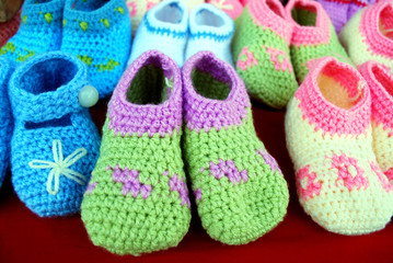 crocheted baby shoes