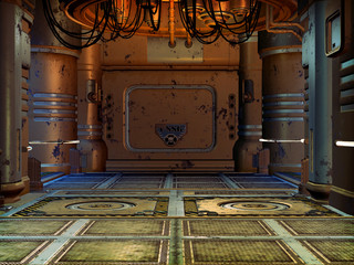 futuristic spaceship room © Luca Oleastri