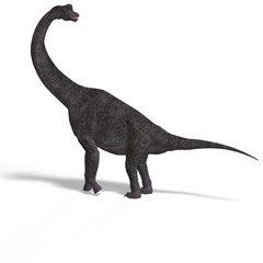giant dinosaur brachiosaurus With Clipping Path over white