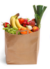 Bag full of healthy fruits and vegetables - 15695915