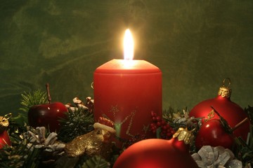 Weihnachtskranz in rot