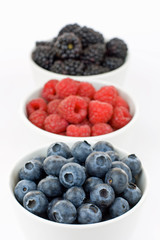 Blueberry, raspberry and blackberry