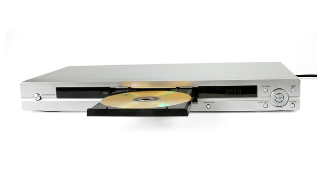 dvd player with dvd-rom disk in tray